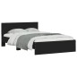 vidaXL Estructura de cama con cabecero negro 135x190 cm vidaXL Estructura de cama con cabecero negro 135x190 cm
