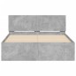vidaXL Estructura de cama con cabecero gris hormigón 135x190 cm