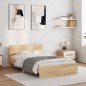 vidaXL Estructura de cama con cabecero roble Sonoma 120x190 cm vidaXL Estructura de cama con cabecero roble Sonoma 120x190 cm