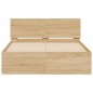 vidaXL Estructura de cama con cabecero roble Sonoma 120x190 cm vidaXL Estructura de cama con cabecero roble Sonoma 120x190 cm