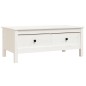 vidaXL Mesa de centro de madera maciza de pino blanco 100x50x40 cm vidaXL Mesa de centro de madera maciza de pino blanco 100x50x40 cm