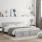 vidaXL Estructura de cama cabecero y luces LED gris hormigón 180x200cm vidaXL Estructura de cama cabecero y luces LED gris hormigón 180x200cm