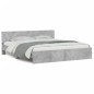 vidaXL Estructura de cama cabecero y luces LED gris hormigón 180x200cm vidaXL Estructura de cama cabecero y luces LED gris hormigón 180x200cm
