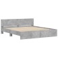 vidaXL Estructura de cama cabecero y luces LED gris hormigón 180x200cm vidaXL Estructura de cama cabecero y luces LED gris hormigón 180x200cm