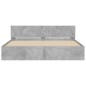 vidaXL Estructura de cama cabecero y luces LED gris hormigón 180x200cm vidaXL Estructura de cama cabecero y luces LED gris hormigón 180x200cm