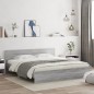 vidaXL Estructura de cama cabecero y luces LED gris Sonoma 180x200 cm vidaXL Estructura de cama cabecero y luces LED gris Sonoma 180x200 cm