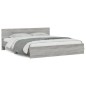 vidaXL Estructura de cama cabecero y luces LED gris Sonoma 180x200 cm vidaXL Estructura de cama cabecero y luces LED gris Sonoma 180x200 cm