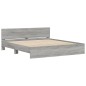 vidaXL Estructura de cama cabecero y luces LED gris Sonoma 180x200 cm vidaXL Estructura de cama cabecero y luces LED gris Sonoma 180x200 cm
