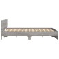 vidaXL Estructura de cama cabecero y luces LED gris Sonoma 180x200 cm vidaXL Estructura de cama cabecero y luces LED gris Sonoma 180x200 cm