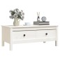 vidaXL Mesa de centro de madera maciza de pino blanco 100x50x40 cm vidaXL Mesa de centro de madera maciza de pino blanco 100x50x40 cm