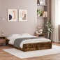 vidaXL Cama con cajones madera de ingeniería roble ahumado 120x190 cm vidaXL Cama con cajones madera de ingeniería roble ahumado 120x190 cm