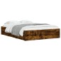 vidaXL Cama con cajones madera de ingeniería roble ahumado 120x190 cm vidaXL Cama con cajones madera de ingeniería roble ahumado 120x190 cm