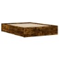 vidaXL Cama con cajones madera de ingeniería roble ahumado 120x190 cm vidaXL Cama con cajones madera de ingeniería roble ahumado 120x190 cm