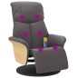 vidaXL Sillón reclinable de masaje con reposapiés cuero sintético gris vidaXL Sillón reclinable de masaje con reposapiés cuero sintético gris