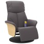 vidaXL Sillón reclinable de masaje con reposapiés cuero sintético gris vidaXL Sillón reclinable de masaje con reposapiés cuero sintético gris