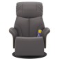vidaXL Sillón reclinable de masaje con reposapiés cuero sintético gris vidaXL Sillón reclinable de masaje con reposapiés cuero sintético gris