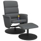 vidaXL Sillón de masaje reclinable con reposapiés cuero sintético gris vidaXL Sillón de masaje reclinable con reposapiés cuero sintético gris