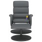 vidaXL Sillón de masaje reclinable con reposapiés cuero sintético gris vidaXL Sillón de masaje reclinable con reposapiés cuero sintético gris