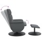 vidaXL Sillón de masaje reclinable con reposapiés cuero sintético gris vidaXL Sillón de masaje reclinable con reposapiés cuero sintético gris