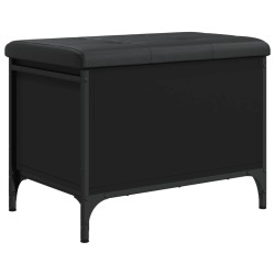 vidaXL Banco con almacenaje madera de ingeniería negro 62x42x45 cm