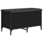 vidaXL Banco con almacenaje madera de ingeniería negro 82x42x45 cm vidaXL Banco con almacenaje madera de ingeniería negro 82x42x45 cm