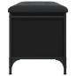 vidaXL Banco con almacenaje madera de ingeniería negro 82x42x45 cm vidaXL Banco con almacenaje madera de ingeniería negro 82x42x45 cm