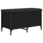 vidaXL Banco con almacenaje madera de ingeniería negro 82x42x45 cm vidaXL Banco con almacenaje madera de ingeniería negro 82x42x45 cm