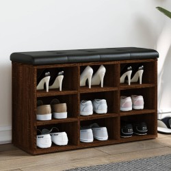 vidaXL Banco zapatero madera de ingeniería marrón roble 82x32x50 cm
