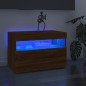 vidaXL Muebles de TV con luces LED 2 uds marrón roble 60x35x40 cm