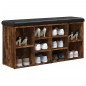 vidaXL Banco zapatero madera de ingeniería roble ahumado 102x32x50 cm vidaXL Banco zapatero madera de ingeniería roble ahumado 102x32x50 cm