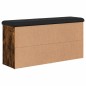 vidaXL Banco zapatero madera de ingeniería roble ahumado 102x32x50 cm vidaXL Banco zapatero madera de ingeniería roble ahumado 102x32x50 cm