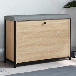 vidaXL Banco zapatero con cajón abatible roble Sonoma 82x32x56 cm