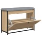 vidaXL Banco zapatero con cajón abatible roble Sonoma 82x32x56 cm vidaXL Banco zapatero con cajón abatible roble Sonoma 82x32x56 cm