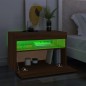 vidaXL Muebles de TV con luces LED 2 uds marrón roble 60x35x40 cm