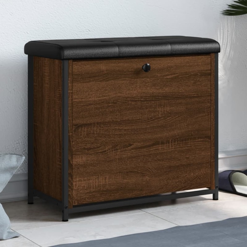 vidaXL Banco zapatero con cajón abatible roble marrón 62x32x56 cm vidaXL Banco zapatero con cajón abatible roble marrón 62x32x56 cm