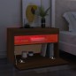 vidaXL Muebles de TV con luces LED 2 uds marrón roble 60x35x40 cm