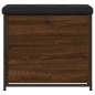 vidaXL Banco zapatero con cajón abatible roble marrón 62x32x56 cm vidaXL Banco zapatero con cajón abatible roble marrón 62x32x56 cm