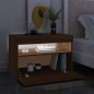 vidaXL Muebles de TV con luces LED 2 uds marrón roble 60x35x40 cm