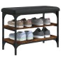 vidaXL Banco zapatero madera de ingeniería roble ahumado 62x32x47 cm vidaXL Banco zapatero madera de ingeniería roble ahumado 62x32x47 cm