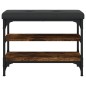 vidaXL Banco zapatero madera de ingeniería roble ahumado 62x32x47 cm vidaXL Banco zapatero madera de ingeniería roble ahumado 62x32x47 cm