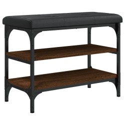 vidaXL Banco zapatero madera de ingeniería marrón roble 62x32x47 cm