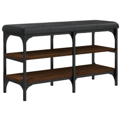 vidaXL Banco zapatero madera de ingeniería marrón roble 82x32x47 cm