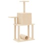 vidaXL Rascador para gatos con postes de sisal color crema 122 cm vidaXL Rascador para gatos con postes de sisal color crema 122 cm