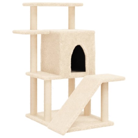 vidaXL Rascador para gatos con postes de sisal color crema 97 cm