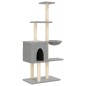 vidaXL Rascador para gatos con postes de sisal gris claro 145 cm vidaXL Rascador para gatos con postes de sisal gris claro 145 cm