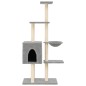 vidaXL Rascador para gatos con postes de sisal gris claro 145 cm vidaXL Rascador para gatos con postes de sisal gris claro 145 cm