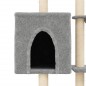 vidaXL Rascador para gatos con postes de sisal gris claro 145 cm vidaXL Rascador para gatos con postes de sisal gris claro 145 cm