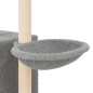 vidaXL Rascador para gatos con postes de sisal gris claro 145 cm vidaXL Rascador para gatos con postes de sisal gris claro 145 cm