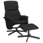 vidaXL Sillón reclinable con reposapiés tela negro vidaXL Sillón reclinable con reposapiés tela negro
