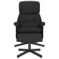 vidaXL Sillón reclinable con reposapiés tela negro vidaXL Sillón reclinable con reposapiés tela negro